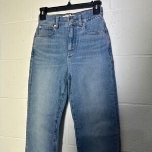Madewell 90s Straight High Rise Jeans Medium Wash Blue Denim Size 23